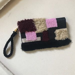 Lizzie Fortunato fringe boho embroidered clutch